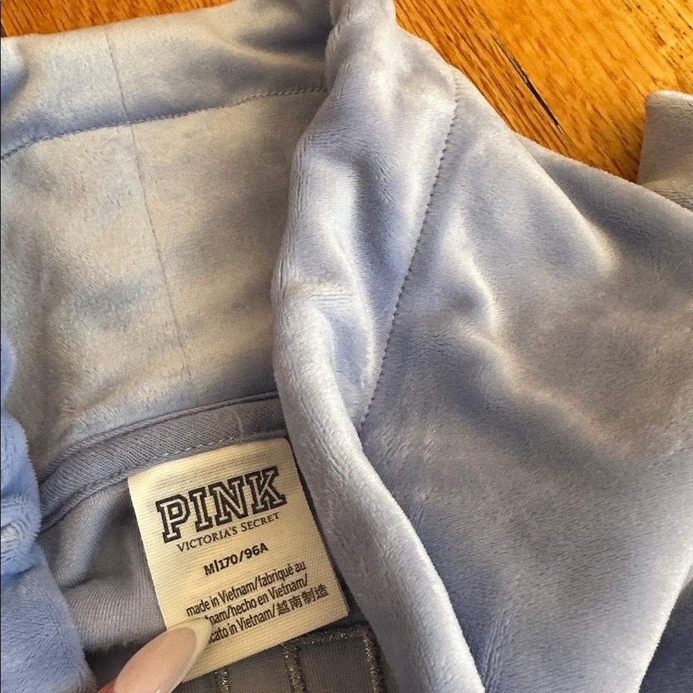 Pink Blue Velvet Hoodie - Picture 3 of 4